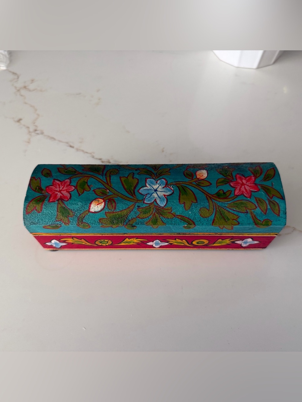 Hand painted wooden jewelry box